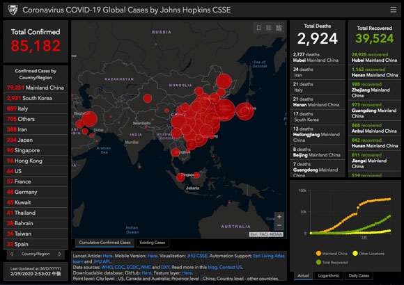 新型コロナウイルス MAP COVID-19